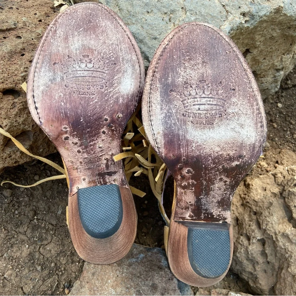 Junk Gypsy by Lane ⭐️NWOT Fringe Leather Archer Sandal/Boots - Picture 13 of 16